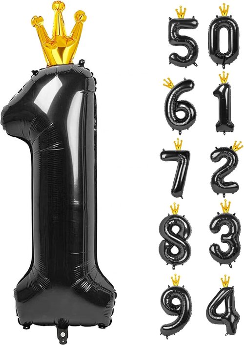 Black 40-Inch Giant Number 1 Balloon by [Brand Name] | Perfect First Birthday Decoration for Boys and Girls