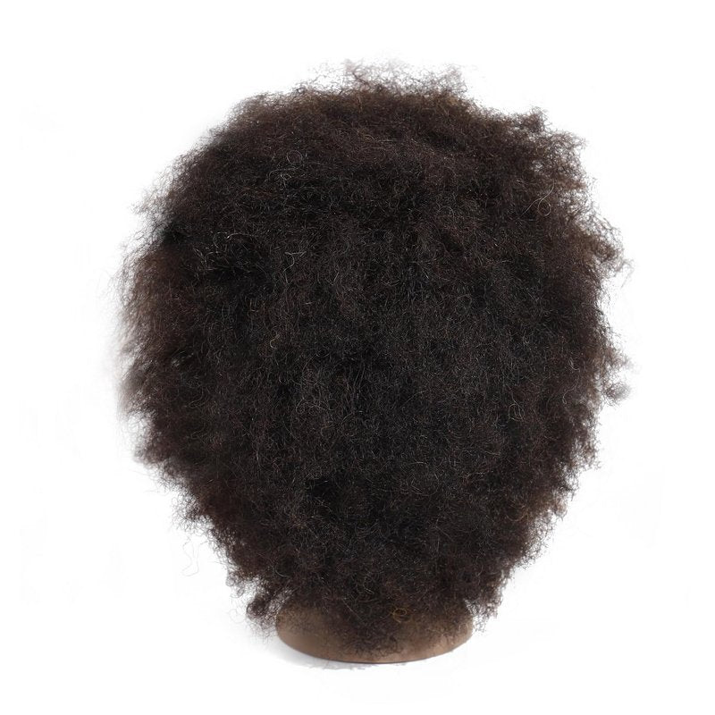 Romance Queen Curly Human Hair Mannequin Head 100% Real Human Hair Female Cosmetology Mannequin Head for Hair Styling Braiding Coloring Cutting Practice Training Doll Head with Clamp Stand(8inch)