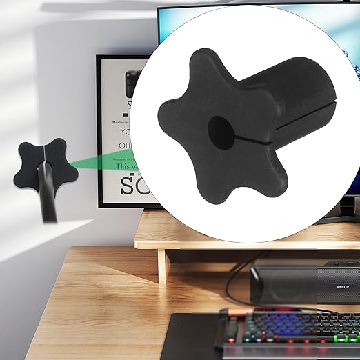 EASYEAH 4pc Starlink Cable Grommet 5/8" Silicone Waterproof Wall Hole Pass Through Split Cable Bushings for TV Wire Ethernet Cord, Starlink Cable Routing Kit Accessories, 27.6mm/1.09" Ht, Black
