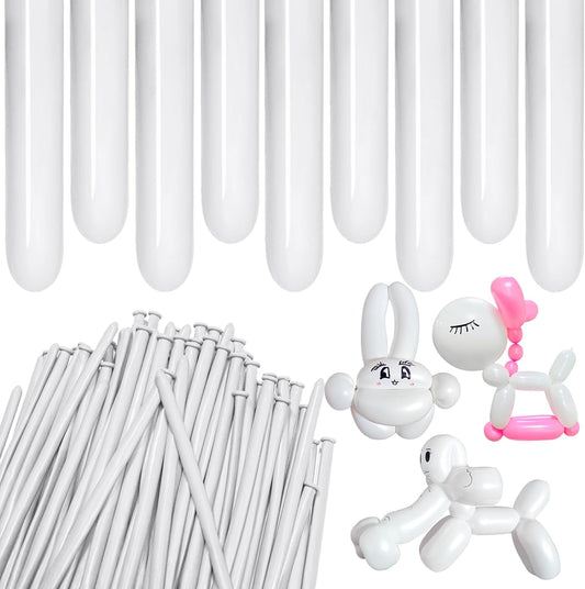 White 260 Balloons by [Brand Name] - Thickening Long Latex Balloons for Twisting & Arch Decor | 100pcs