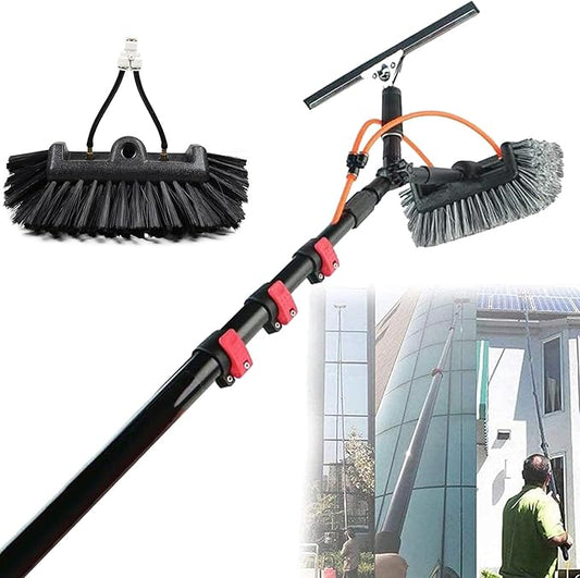Window Cleaning Wand, Water Feeding Telescopic Brush for Pv Panel Cleaning - 12M/40Ft, Roof Cleaning Tool Window Cleaner Kit,35Cmbrushhead-9M/30Ft,35cmbrushhead,6M/20FT