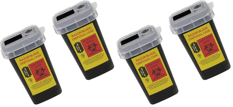 Portable Shaving Blade Storage Boxes - Lightweight & Reusable Razor Waste Containers | Black Design (Pack of 2)