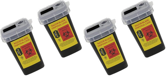 Portable Shaving Blade Storage Boxes - Lightweight & Reusable Razor Waste Containers | Black Design (Pack of 2)
