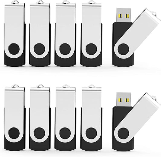 Flash Drives 32GB, Aiibe 20 Pack 32 GB Flash Drive Bulk USB Flash Drives 32GB USB 2.0 Thumb Drive Swivel Memory Stick USB Drive (Black)