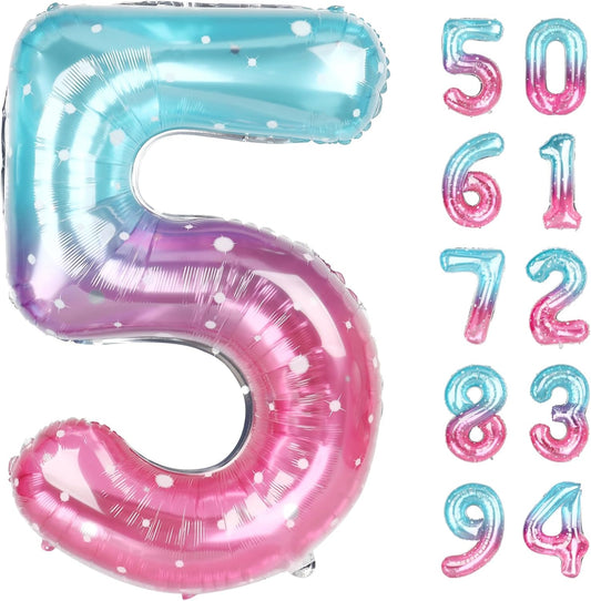 Starry Sky 5 Balloon - 40 Inch Number 5 Birthday Balloon Decorations | Perfect for 5th Birthday Parties