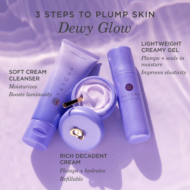 TATCHA The Dewy Serum | Hydrating Serum for Dry Skin | Smoother, Plumper & Dewy Skin with Hyaluronic Acid, Lactic Acid, and Squalane