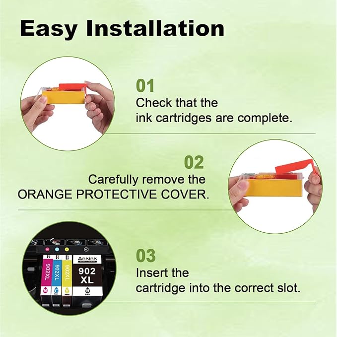 Ankink Compatible Ink Cartridges Replacement for 902XL (2 Black Cyan Magenta Yellow 5 Packs)