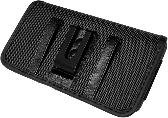 Eaglecell Nylon Cellphone Holster for iPhone SE (4.7"), iPhone 5, 5S - Horizontal Case Canvas Waist Carrying Pouch with Belt Clip/Loops, Black