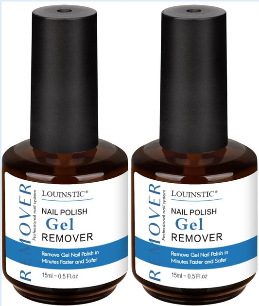 LOUINSTIC Gel Polish Remover for Nails â 2 Pack (30ml)ï¼Fast 2â5 Min Gel Removal, Acetone-Free & Gentle, No Soak or Foil Needed, Ideal for At-Home DIY Manicures