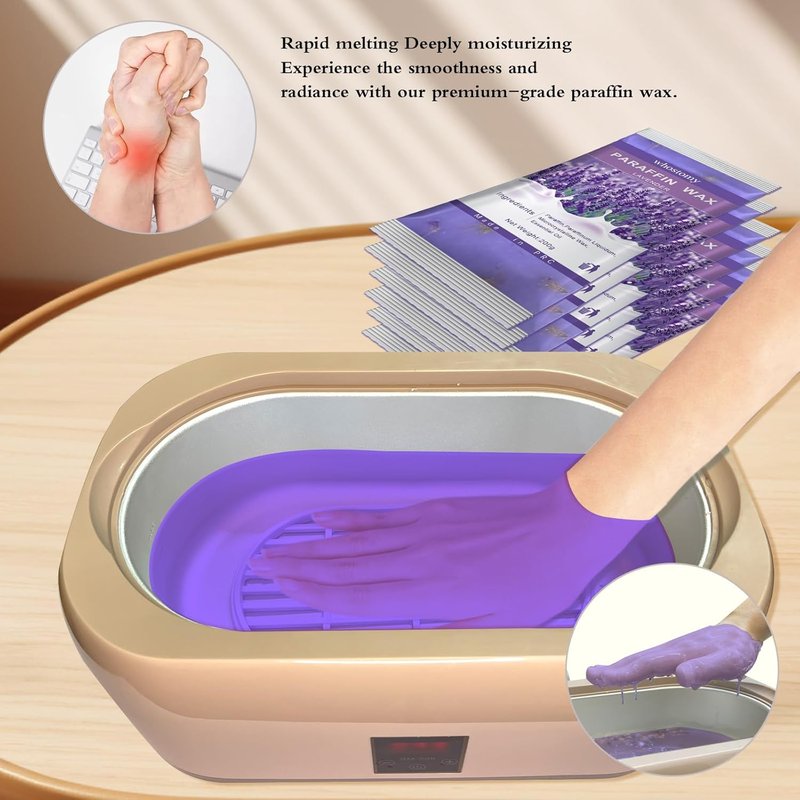Paraffin Wax Refills - Lavender Scented Hot Melt Wax Blocks for Hands & Feet | 12 Pack with Dry Flowers, Nourishes Skin & Relieves Fatigue