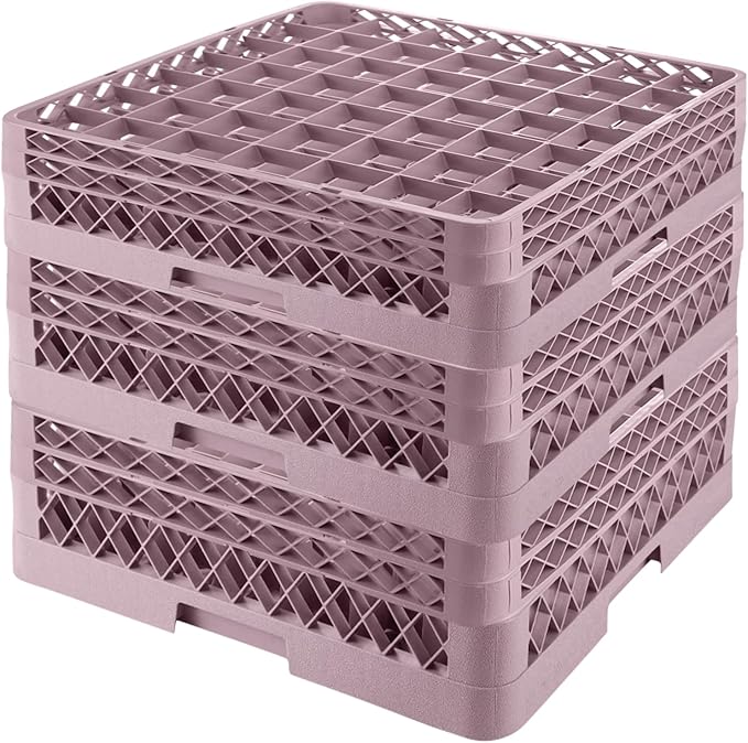 3 Pack 49 Compartment Commercial Dish Drying Rack with 2 Extenders | Durable Polypropylene Glass Rack | Quitly Clean Divided Dishwasher Rack for Restaurants Bar Hotel Canteen Kitchen Cafes