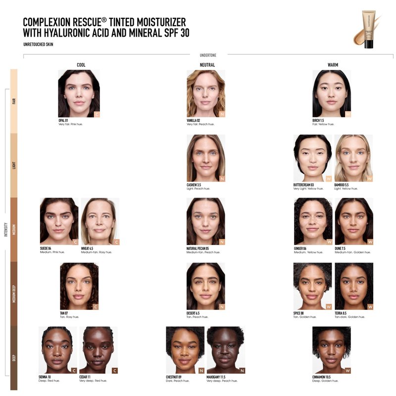 bareMinerals Complexion Rescue Tinted Moisturizer for Face with SPF 30, Travel Size, Cashew 3.5, Vegan, Cruelty-Free & Dermatologist-Tested