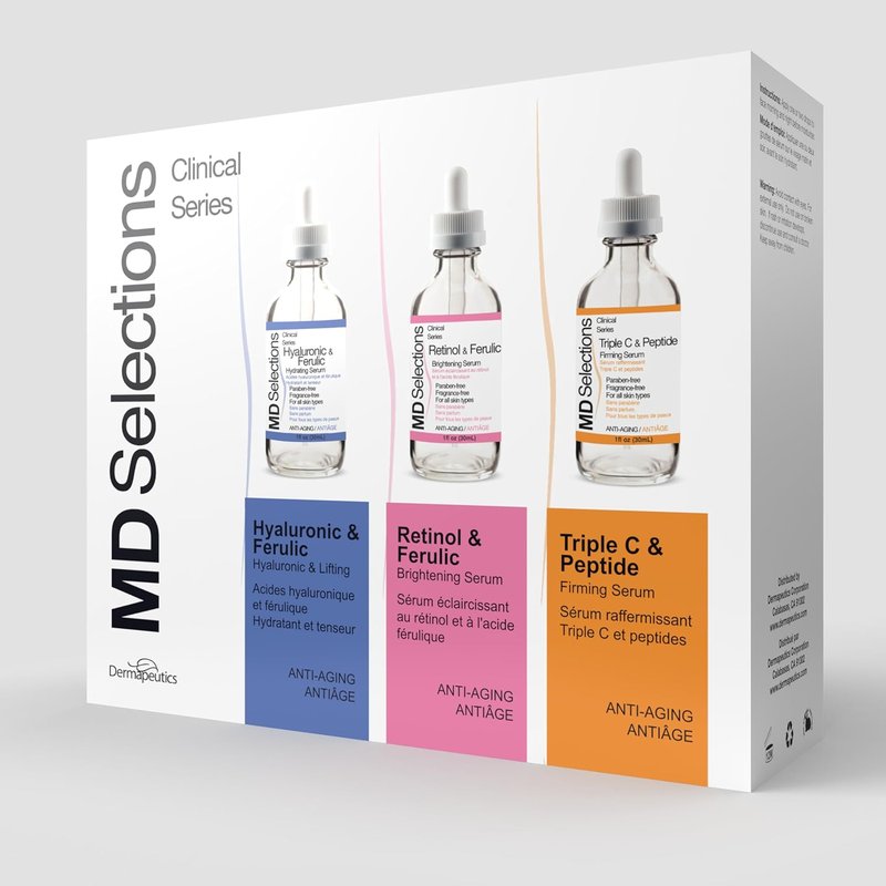 MD Selections Retinol Hyaluronic Triple C Peptide Serum Bundle - Skin Firming & Plumping, 3 Fl Oz