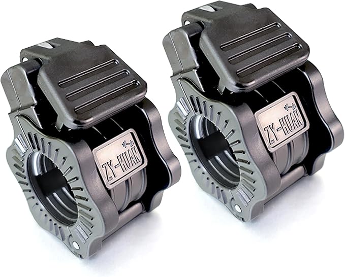 Adjustable Barbell Clips (2-Pack), Fits 0.98-1.1" Olympic & Standard Bars, Secure Locking Collars for Weight Lifting Strength Training (Balck)