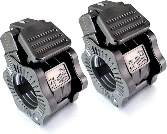 Adjustable Barbell Clips (2-Pack), Fits 0.98-1.1" Olympic & Standard Bars, Secure Locking Collars for Weight Lifting Strength Training (Balck)