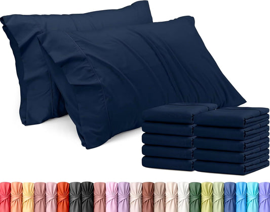 Utopia Bedding Standard Pillow Cases - 12 Pack - Soft Brushed Microfiber - Navy, 20 X 26 Inches