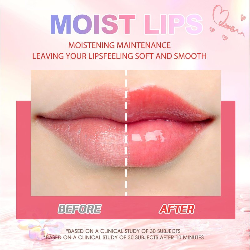 LANGMANNI Hydrating Lip Glow Oil,Moisturizing Nourishing Lip Oil,Light Colour Gloss Tinting And Non-sticky Lip Oil For Dry Lips Lip Care (Strawberry 2Pcs)