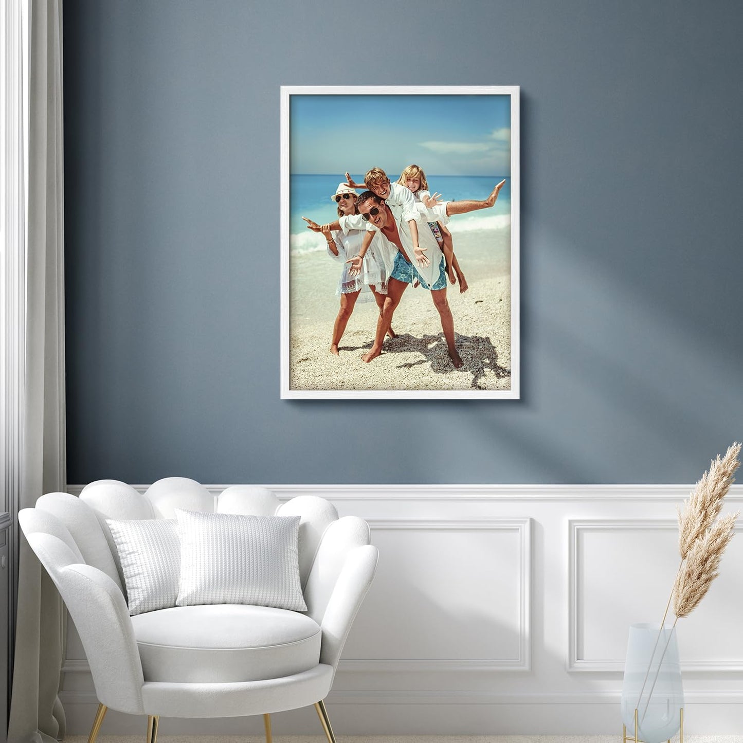 wall26 Custom Framed Canvas Wall Art - Ready to Hang Home Decor for Living Room & Bedroom | 11"x14" White