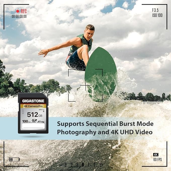 【5-Years Data Recovery】 GIGASTONE 512GB SD Card with USB Type C Card Reader, 4K Camera Pro, UHS-I A1 V30 U3 SDXC Memory Card Compatible with Digital Camera, with 1 Mini case