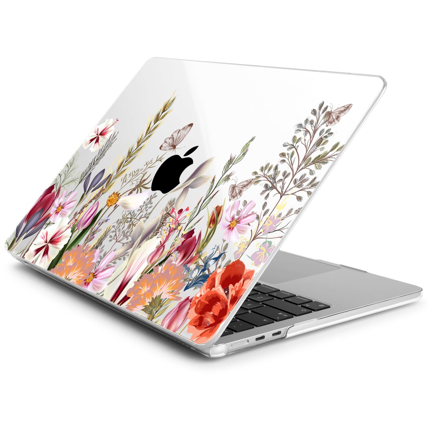 Batianda Premium Case for New MacBook Air 15 inch with M5 M4 M3 M2 Chip 2026 2025 2024 2023 Release, Designed Ultra-Slim Hardshell & Keyboard Cover & Screen Protector 4-in-1 Bundle, Flower Field