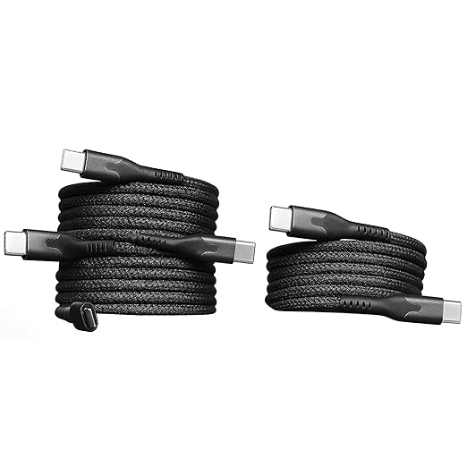 Statik MagStack Pro USB C to USB C Cable, Magnetic Type C Charger Fast Charging Cord, On The Go Magnetic Charging Cable for Car, Compatible with iPhone, iPad & Android, 100W 3FT, 3-Pack