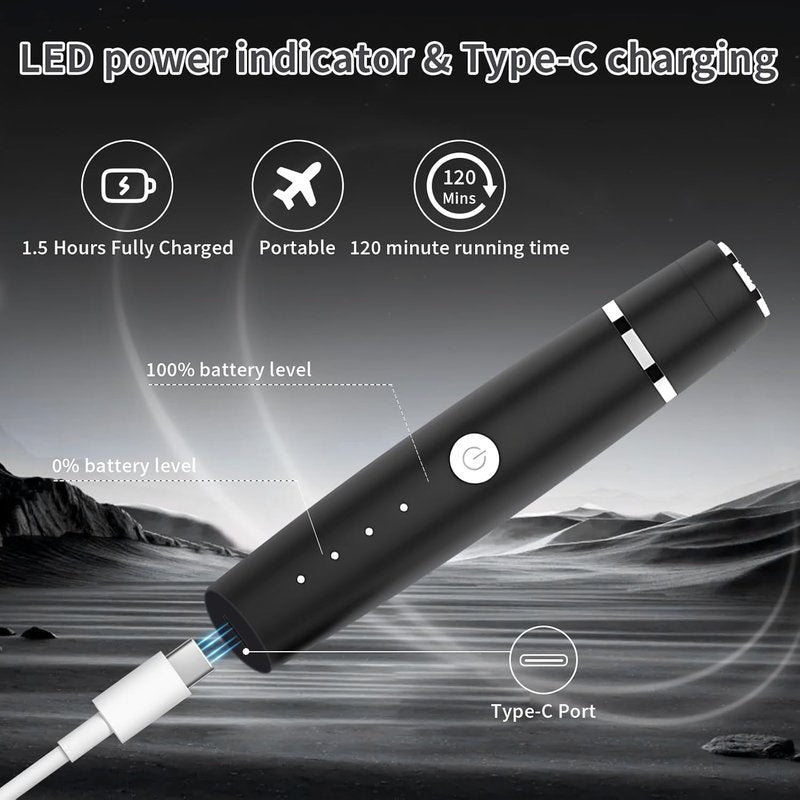 Nose Hair Trimmer - 3-in-1 Electric Shaver for Men & Women | Waterproof & Rechargeable, Portable Design (Black)