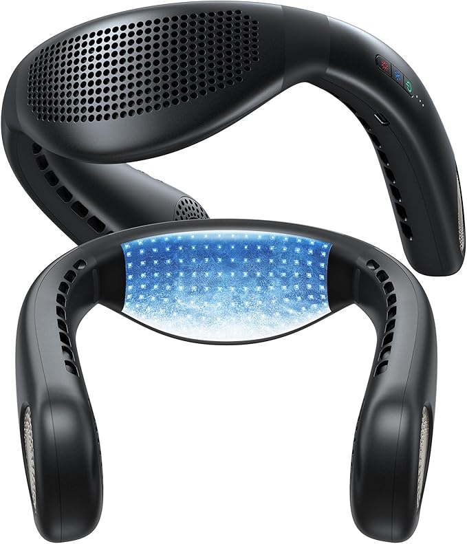 TORRAS COOLiFY Air 2026 Upgraded Neck Fan Air Conditioner, Dual-Airflow Pro Cooling, Ultra Light Portable Fan Rechargeable, Personal Cooling Fan Travel Essentials, Gift for Dad Husband Father, Black