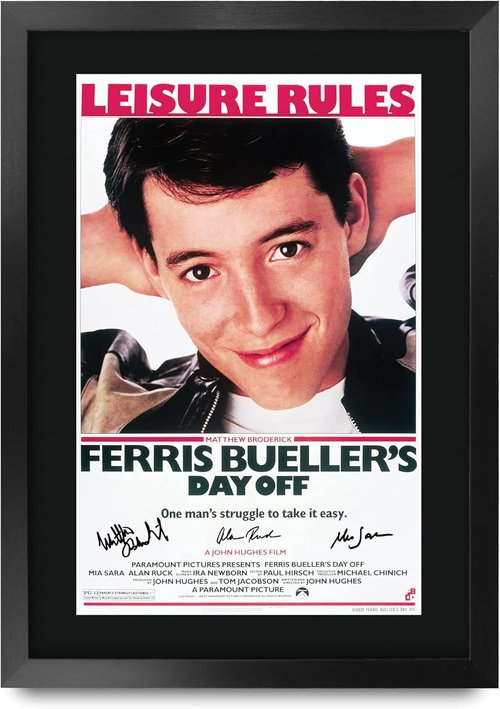 HWC Trading Ferris Bueller's Day Off Autographed Picture - 16" x 12" Framed Movie Memorabilia
