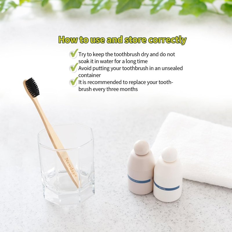 Bamboo Toothbrushes - 100 Pack, Individually Wrapped, Eco-Friendly & Biodegradable | Soft Bristles, Black