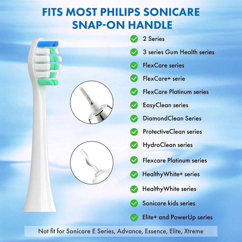 Replacement Toothbrush Heads for Philips Sonicare - 10 Pack Soft Electric Brush Heads for Optimal Plaque Control | Compatible with HX9023/65 Models