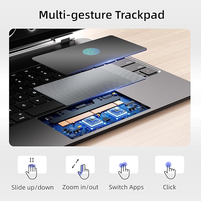 CSZZACME for iPad Pro 13 inch M5 2025 & M4 2024 case with Keyboard M4,Magnetic Attach,Multi-Gesture Trackpad,7-Color Backlit,Shortcut Keys,Auto Sleep/Awake,Magic Keyboard for iPad Pro 13-inch, Black