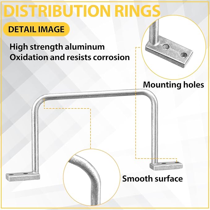 Yaocom 50 Pcs Distribution Rings Aluminum D Ring for Sorting Out Electric Cables, Cable Management, for Commercial and Residential Use, Silver (5 Inch)