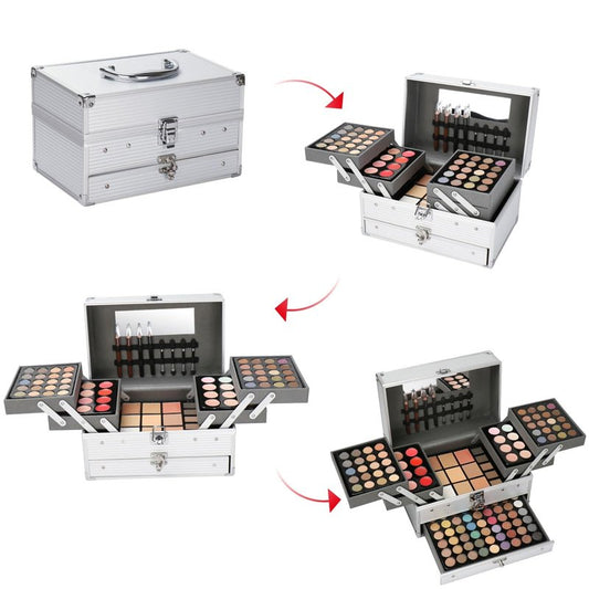 PhantomSky Professional 132 Colors All-in-one Makeup Palette Cosmetic Contouring Kit Combination with Eyeshadow, Cream Concealer, Eyebrow Powder, Lip Gloss Blusher and Pressed Powder