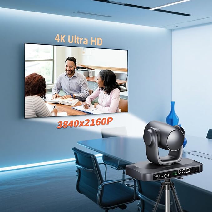 SZOOMSY 4K NDI Camera with AI Auto Tracking 21X Optical Zoom HDMI/SDI/USB 3.0/PoE/IP PTZ Camera 4K for Church Worship, Live Events, Video Conferencing (OBS, vMix, Zoom, Teams)
