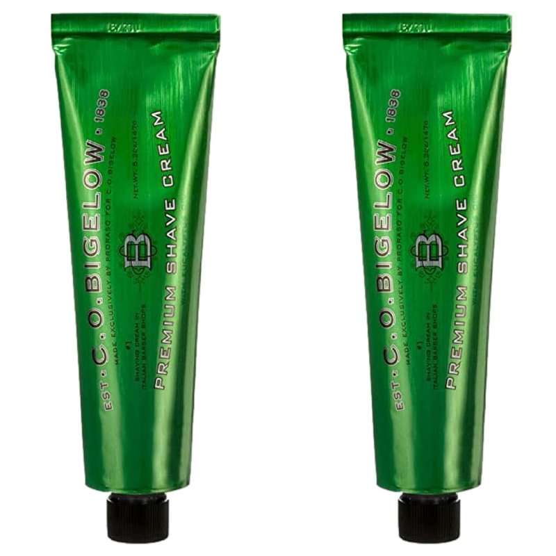 C.O. Bigelow Shaving Cream - Eucalyptus Oil for Sensitive Skin | 2 Pack, 5.2 oz Each