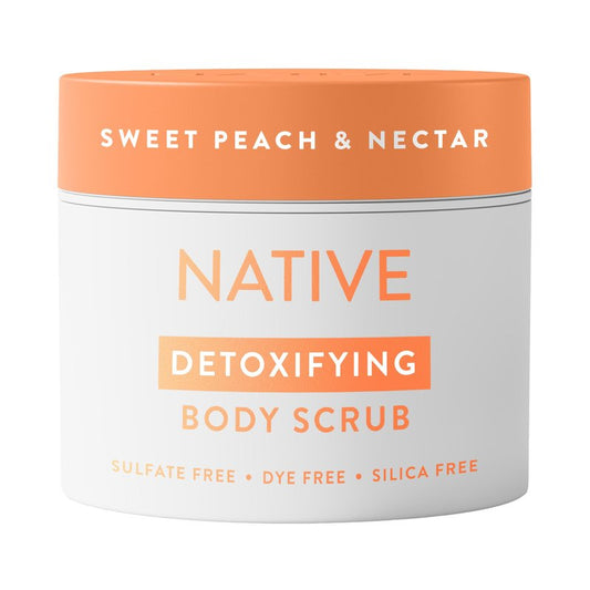 Native Sweet Peach & Nectar Exfoliating Body Scrub for Women & Men, 1 Wash to Soft, Smooth Skin, Gently Exfoliates Even Sensitive Skin, Clean Formula, Enhances Skin Radiance, Free of Silica, 12oz