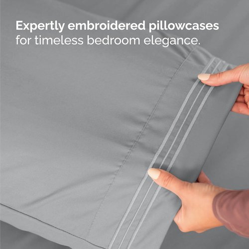 Comfy Twin Size 3 Piece Sheet Set by [Brand Name] - Breathable & Cooling Hotel Luxury Bedding - Deep Pockets, Soft & Wrinkle-Free - Oeko-Tex Certified - Steel Blue