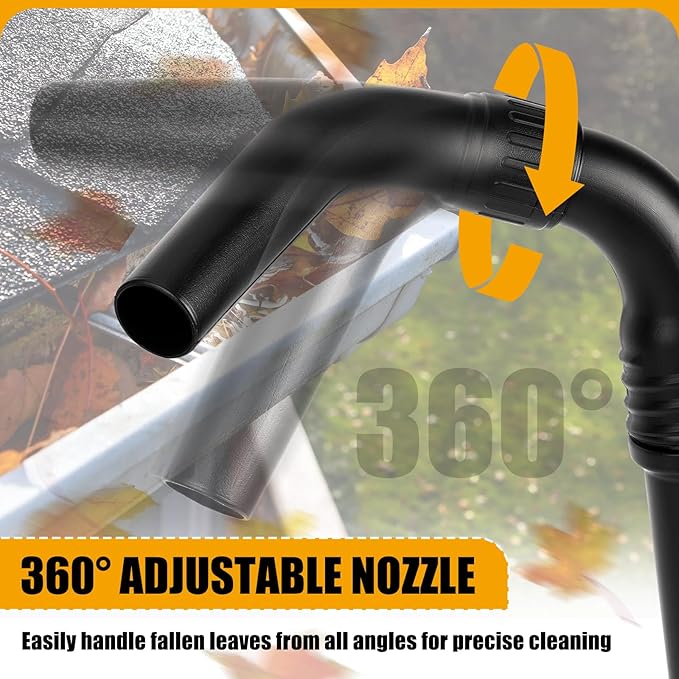 Zipcase Gutter Cleaning Kit - 9.25 ft Safe, with 360Â° Adjustable Nozzle, Ground-Level Leaf Blower Gutter Attachment Compatible with EGO 530CFM / 580CFM / 575CFM / 650CFM/ 615CFM/LBX6000 Leaf Blowers