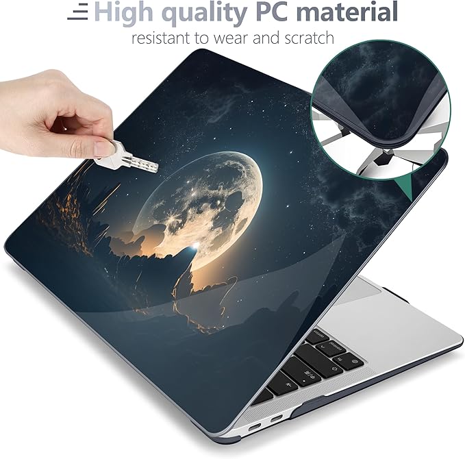 Batianda LumiArt Case for MacBook Air 13" M1 Chip, Moon in Sky