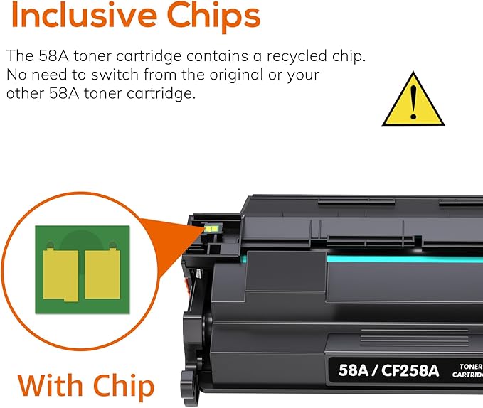 Jeostarky Compatible 58a hp Toner Cartridge Replacement for HP 58A CF258A 58X CF258X (with chip) Toner Cartridge for LaserJet Pro MFP M428fdw M404n M428fdn M404dn M430 Printer(2 Black)