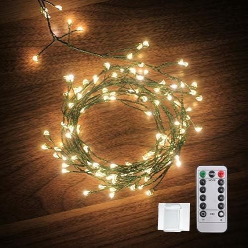 Dailyart 120 LED Starry Fairy Lights - Waterproof Dark Green Copper Wire String Lights for Weddings, Parties & Decor