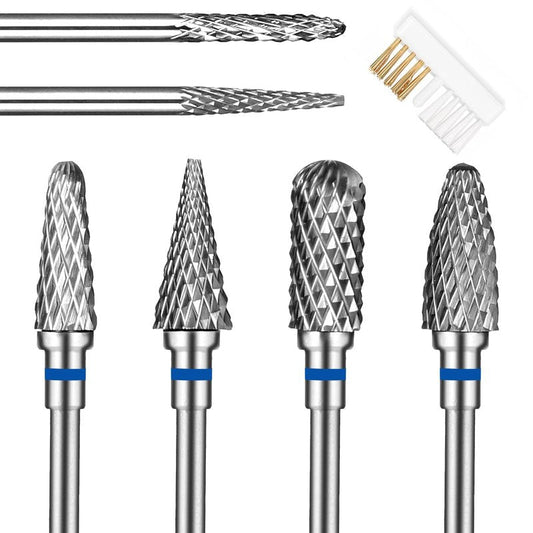 YUXIANLB Nail Drill Bits Set Tungsten Steel Nail Bits 1.77 Inches Diamond Cuticle Electric Nail File 6Pcs Nail Art Tools Sanding Bit Set Carbide Remover Bits For Manicure Pedicure Home Salon DIY Apply