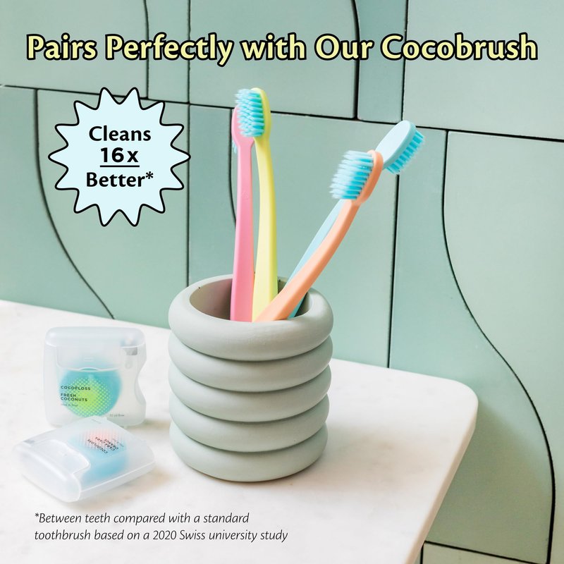 Cocofloss Expanding Woven Dental Floss by Cocolab, Waxed Tooth Floss for Daily Oral Care, Coconut Oil Infused, Vegan, for Adults and Kids, Strawberry Scent, 3 Pack