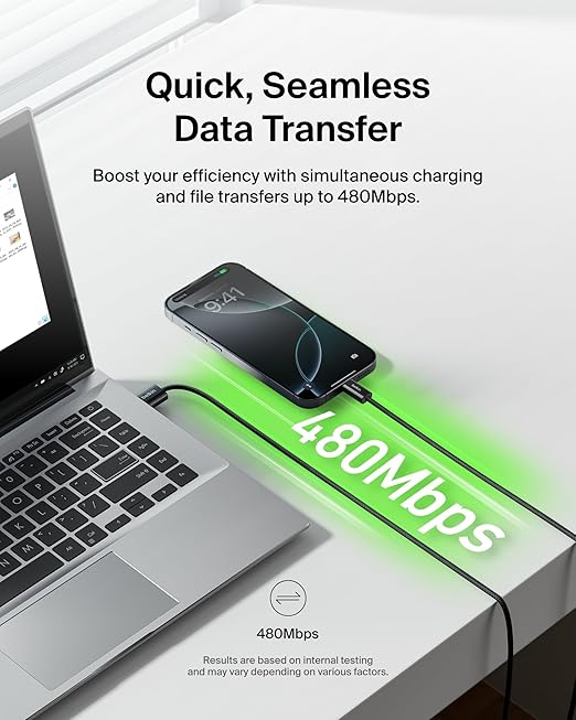 Belkin USB A to USB C Cable 2-Pack, 3.3ft, 15W - Type C Charger, iPhone Charger Cord, Soft, Braided, Flexible for iPhone 17 & 16, Galaxy S26, Pixel 10, iPad Pro, Airpods Pro, Switch & More - Black