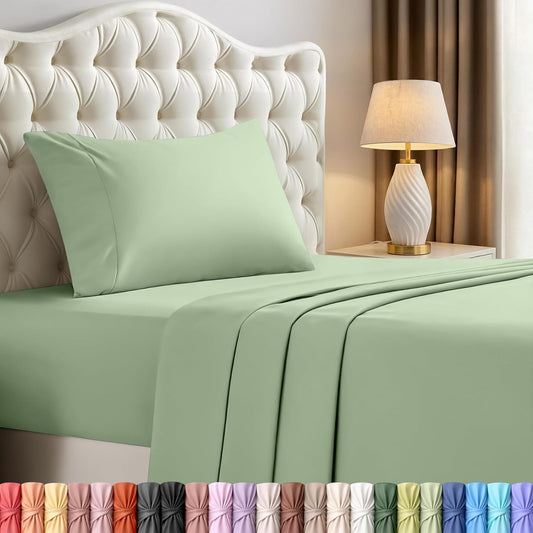 Utopia Bedding Twin Sheet Set - Soft & Breathable 3-Piece Microfiber Bed Sheets | Oeko-Tex Certified (Sage)