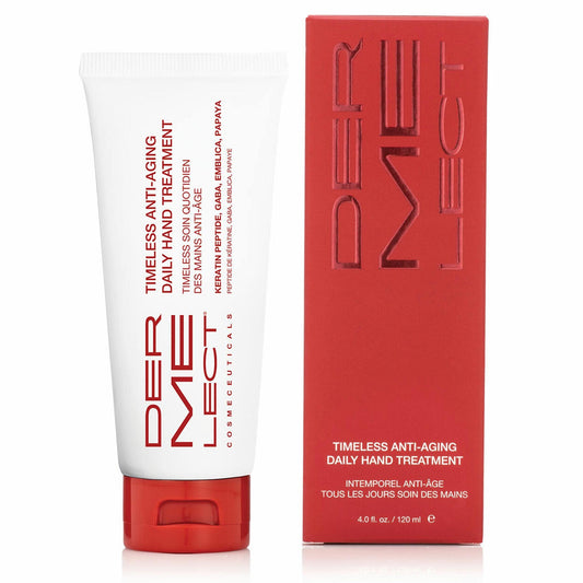 Dermelect Timeless Anti-Aging Daily Hand Treatment - Anti Aging Cream with Peptides Hyaluronic Acid Hydrating & Brightening Treatment for Dry Hands, Dark Spots, Over Washed Hands 4.0 oz