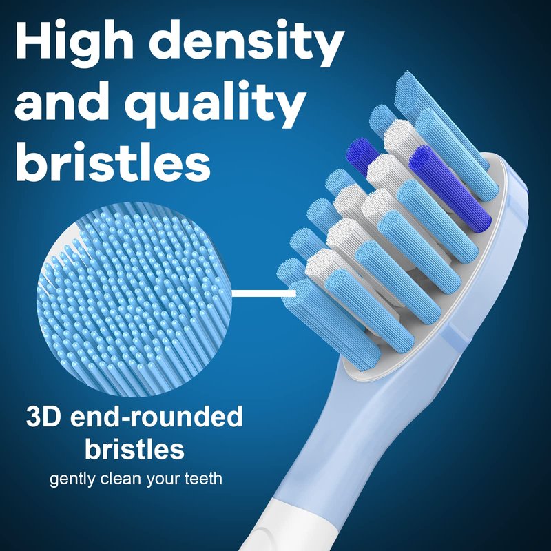 Toptheway Replacement Toothbrush Heads Compatible with Philips Sonicare C-3 Premium Plaque Control 4100 5100 6100, Replacement Heads for G3 W3 C2 G2, 10 Brush Heads, Full Size, White