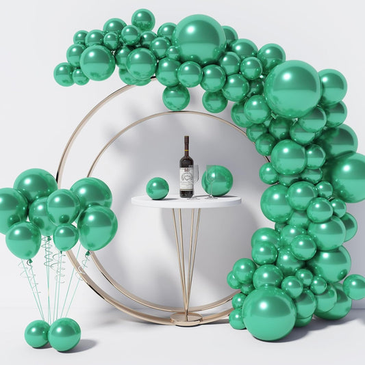 Metallic Green Balloon Garland Kit by [Brand Name] - 130PCS in Various Sizes for Birthday, Graduation, Baby Shower & Wedding Decor