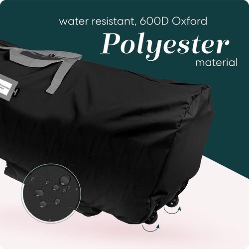 Handy Laundry - Rolling Tree Storage Bag - Zippered Bag with Wheels for 7.5-Foot Christmas Tree | Black