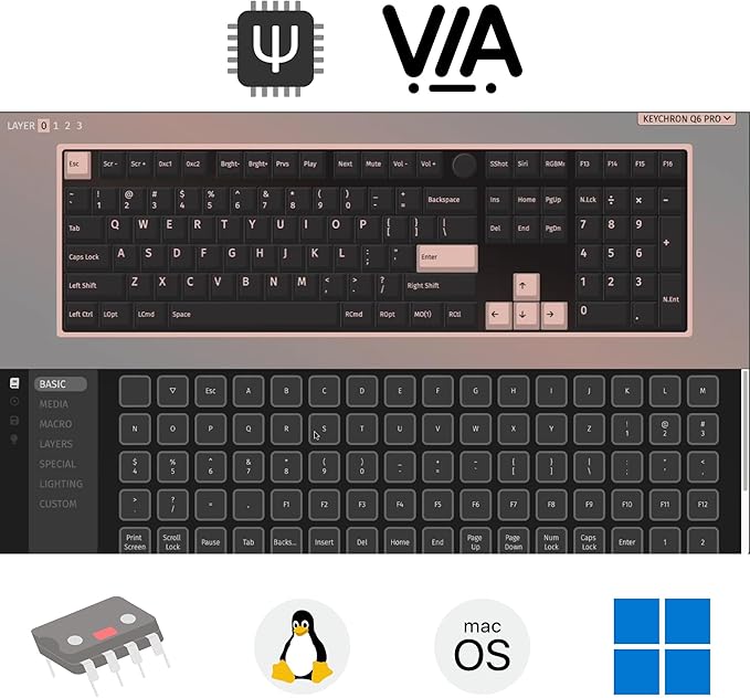 Keychron Q6 Pro Full-Size Bluetooth Custom Mechanical Keyboard, Full Metal QMK/VIA Programmable Knob KSA Double-Shot PBT Keycaps Hot-Swappable Banana Switch, Mac Windows Linux-White